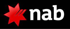 NAB Logo black, red and white